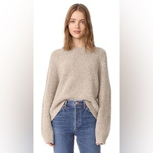 VINCE Cropped Saddle Oversized Cashmere Sweater